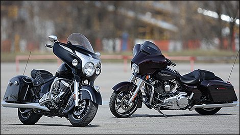 Harley-Davidson Street Glide 2014 et Indian Chieftain 2014 