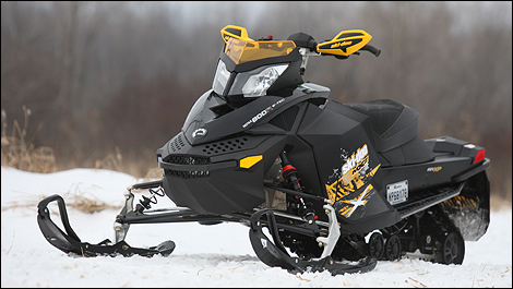The Ski-Doo MX Z X with the all powerful E-TEC 800R engine.