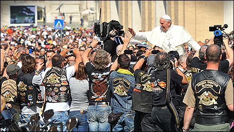 Pope Francis blesses Harley-Davidson motorcycles