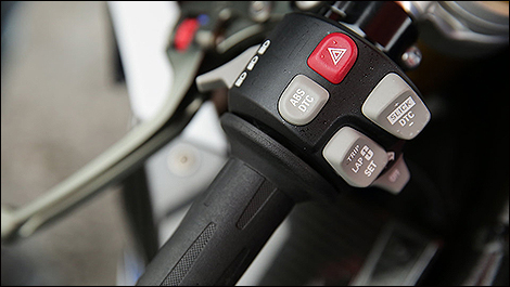 2013 BMW HP4 Competition control buttons