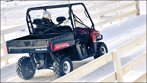 2011 Polaris Ranger XP 800 rear 3/4 view