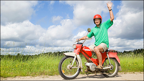 Man without protection on a motorcycle